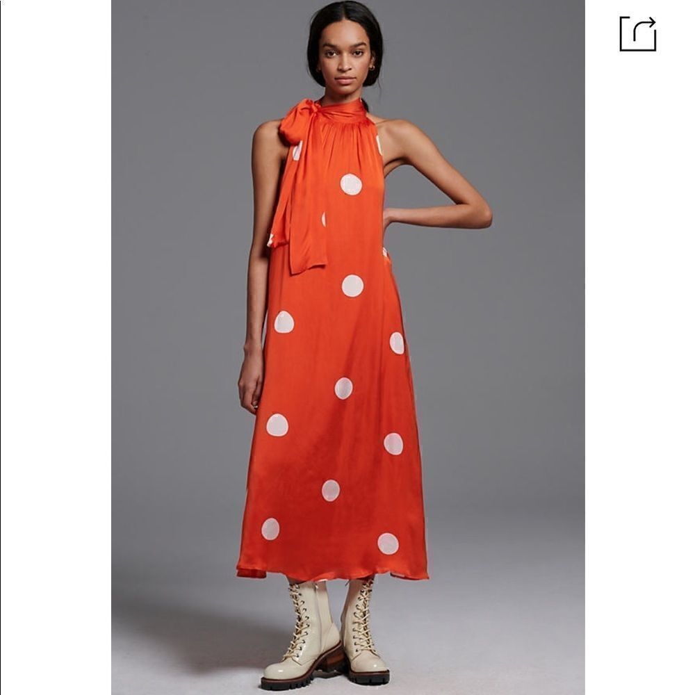Anthropologie Samant Chauhan Minnie Polka Dot Maxi Dress Size S/P
